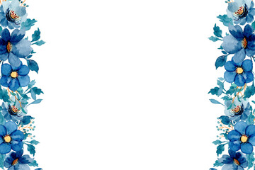 Watercolor flowers frame background vector for design.