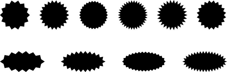 Sales sticker, price tag, quality mark badges vector set on transparent background