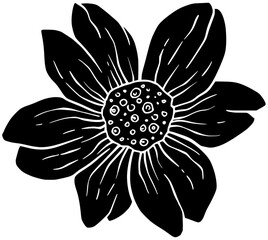 floral illustration flower silhouette nature logo daisy icon plant outline leaf blossom spring botanical summer garden flora bouquet cute shape or vector graphic background