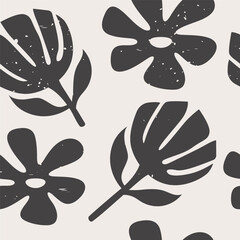 Flowers hand drawn seamless pattern
