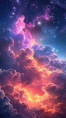 winter aurora beatiful fantasy sky