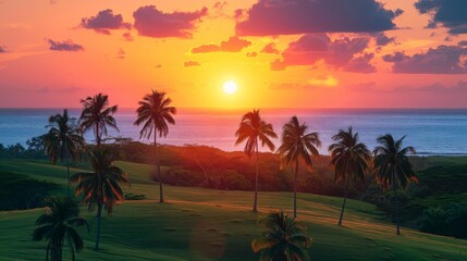 Fiery sunset with ancient warriors in silhouette carrying shields and spears against dramatic skies