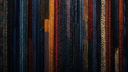 117.Repeating pattern of sewing machine stitch types, including decorative, zigzag, and straight stitches, organized in rows to form a continuous, textured effect ideal for background use.