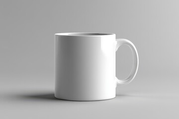 Fototapeta premium A plain white coffee mug on a simple background, ideal for branding or personal use.