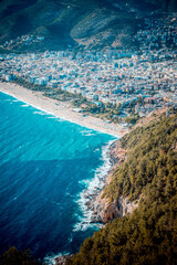 Scenic Coastal View with Blue Waters and Cityscape in Antalya