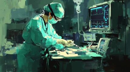 Preparing Syringe in a Hospital Environment