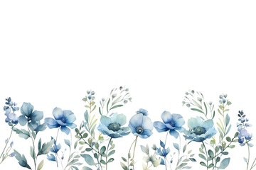 Watercolor flowers frame background vector for design.
