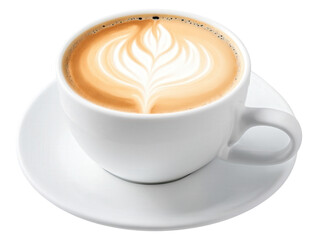 Obraz premium Cafe au Lait A French-style coffee made with equal parts brewed coffee and steamed milk. The side view reveals a