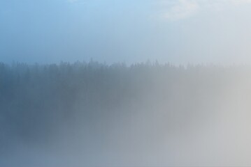  Thick fog over the coast of Valaam Island.                              