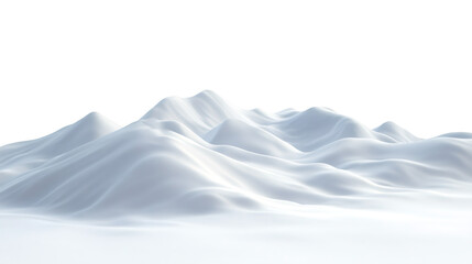 Obraz premium Snow-covered rolling landscape displaying tranquil winter scenery, transparent backdrop enabling seamless design integration