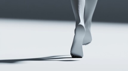 A minimalist silhouette of a foot in motion.