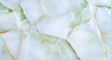 Fototapeta premium A close-up of translucent green and white marble texture.