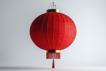 Obraz premium A vibrant red lantern, symbolizing celebration and tradition, often used in festivals.