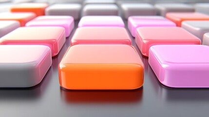 Colorful glossy cubes arranged in a grid pattern