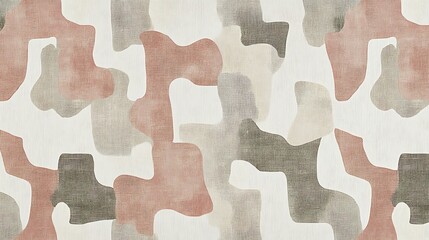 Abstract Beige Brown and Gray Organic Shapes Pattern