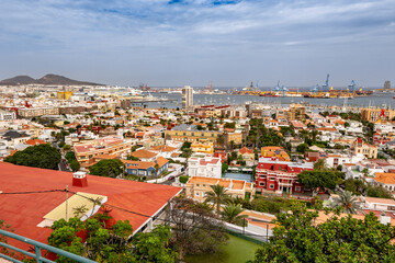Panoramic view of the city of Las Palmas, Gran Canaria, Canary Islands, Spain