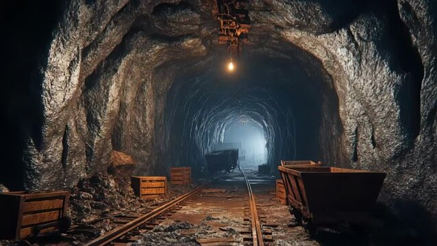 Cinematic Glimpse into Abandoned Depths: The Haunting Beauty of a Forgotten Underground Mine