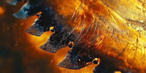 Close up of a saw blade with the teeth showing