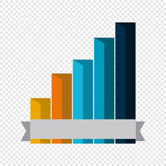 3D Editable chart design with Ribbon Banner – Business Data Visualization Graphic for Infographics and Presentations
