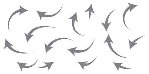 Curved arrow icons. curved arrows set. arrow symbol collection. vector