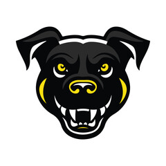 Dog head silhouette vector with a white background Pinscher dog face icon