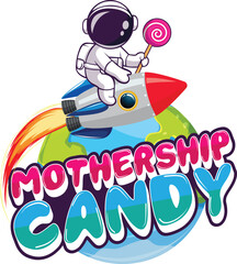 Modern creative spaceship candy vector logo design