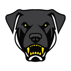 Dog head silhouette vector with a white background Pinscher dog face icon