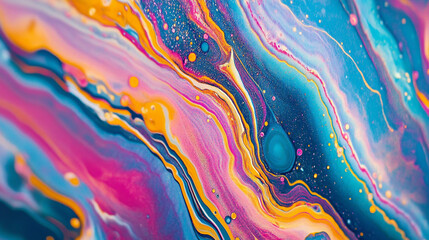 Colorful abstract art with vibrant swirls and dynamic patterns on canvas