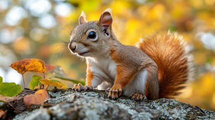 Squirrel on Solid Background
