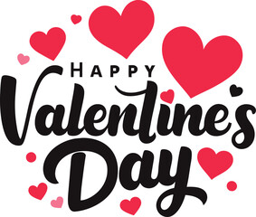 Happy valentine day typography  design vector