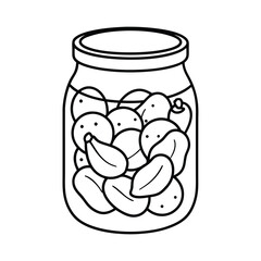 Collection of fresh vegetables outline for kids coloring book