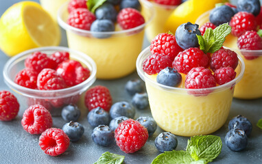 Lemon Panna Cotta with Fresh Berries
