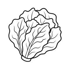 Collection of fresh vegetables outline for kids coloring book
