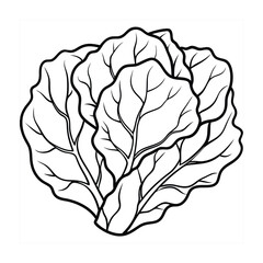 Collection of fresh vegetables outline for kids coloring book