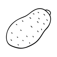 Collection of fresh vegetables outline for kids coloring book