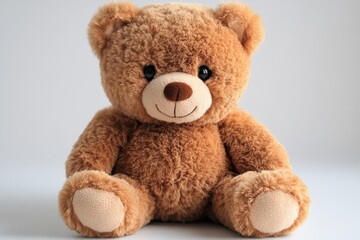 Obraz premium A plush teddy bear with a friendly smile, perfect for comfort and companionship.