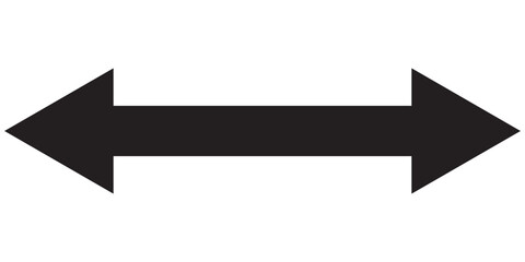 long color double faced arrow pointing right icon vector
