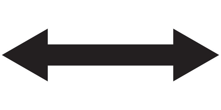 long color double faced arrow pointing right icon vector