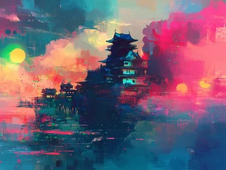 watercolor painting of the city