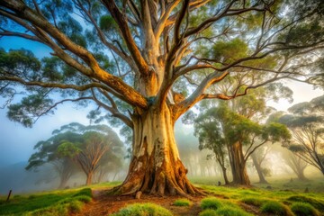 Fototapeta premium Majestic Gum Tree in South Australian Mist - Macro Photography
