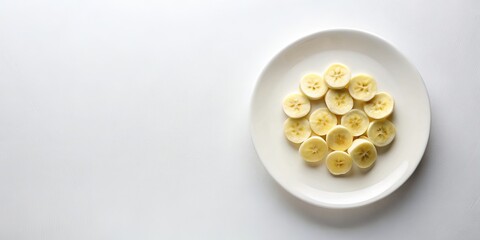 Minimalist Abstract Banana Slices Circle Plate - Modern Clean Food Photography