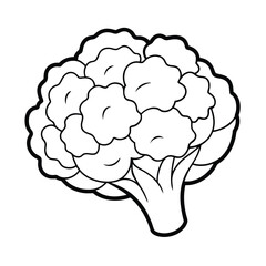 Coloring page. Composition of different vegetables on white background