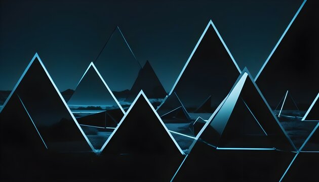 Un fondo geométrico abstracto oscuro con formas triangulares en tonos negros y grises