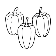 Coloring page. Composition of different vegetables on white background