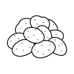 Coloring page. Composition of different vegetables on white background