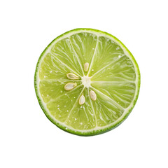 Slice of lime on transparent background