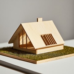 Architectural model showcase indoor studio 3d design minimalist environment close-up view