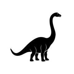 majestic brontosaurus silhouette vector illustration on white Background © designpixa