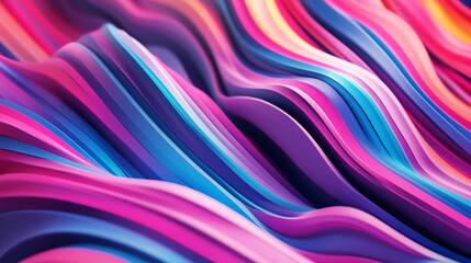 Obraz premium Colorful waves create a vibrant abstract pattern in a dynamic display of motion and depth