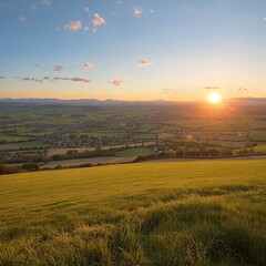 Obraz premium sunset over the field